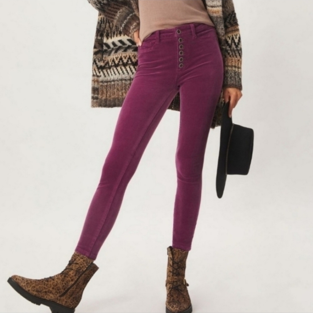 Anthropologie Pilcro and the letterpress High-Rise Skinny Ankle Courdory Pants - Picture 3 of 11